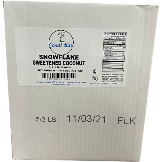 [CASE] Coral Bay Snowflake Sweetened Coconut 5 X 2lbs