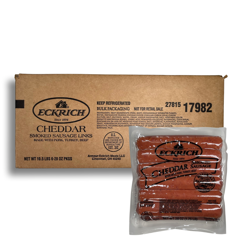 [Eckrich] 17982 Jumbo Cheddar Smoked Sausage 6 X 12 pcs. sunrisesupplyllc